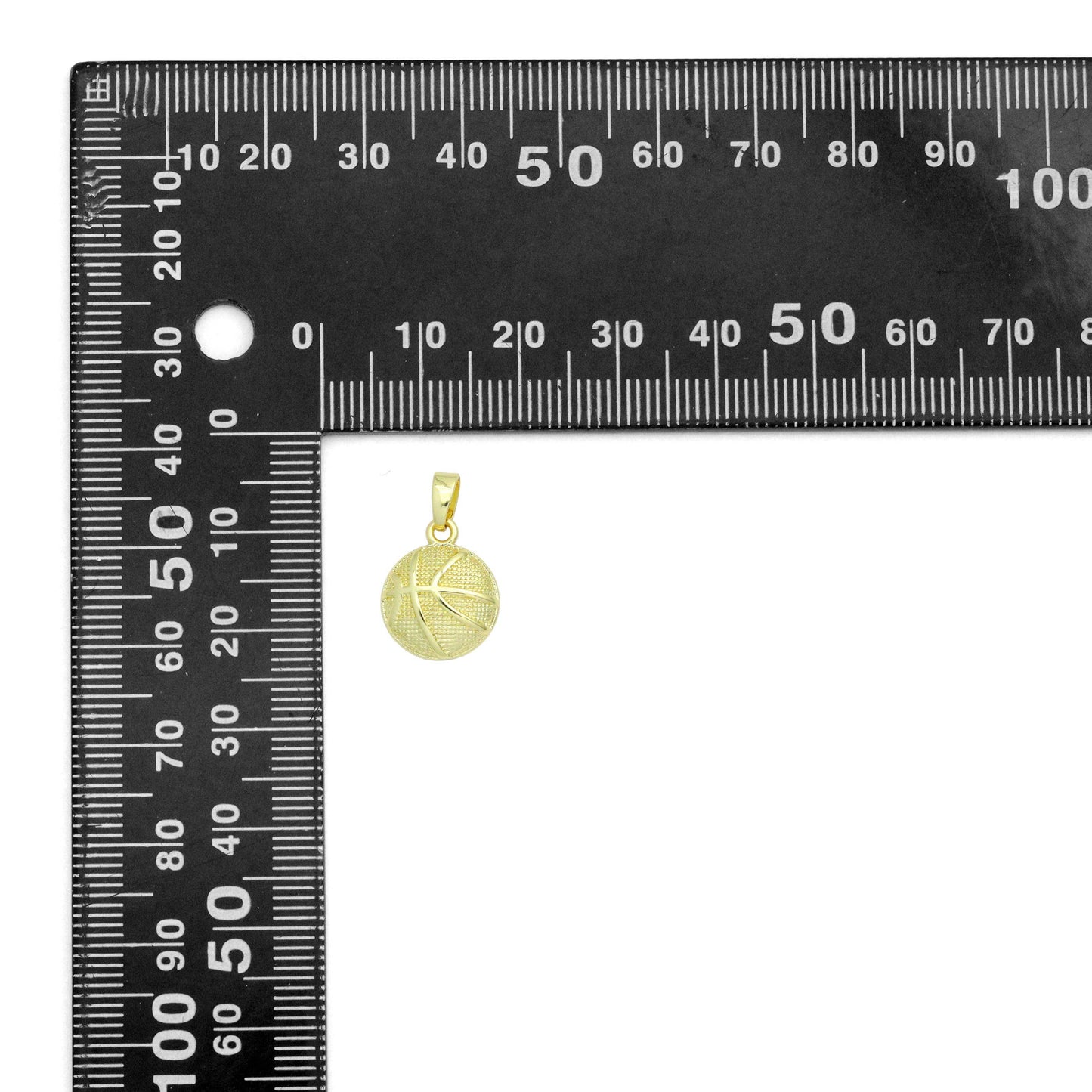 Gold Basketball Charm Pendant,Sku#LX852