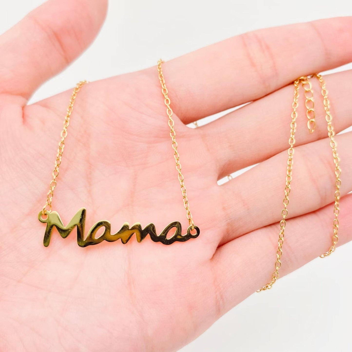Mama Gold Plated Stainless Steel Charm Necklace - FGS