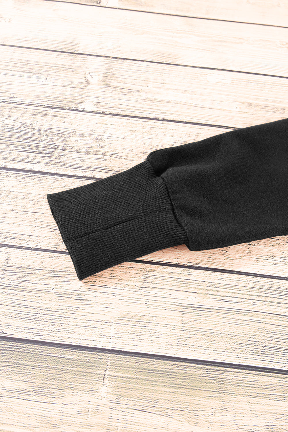 Brown Fleece Lined Zip Up Stand Collar Thumbhole Sleeve Sweatshirt