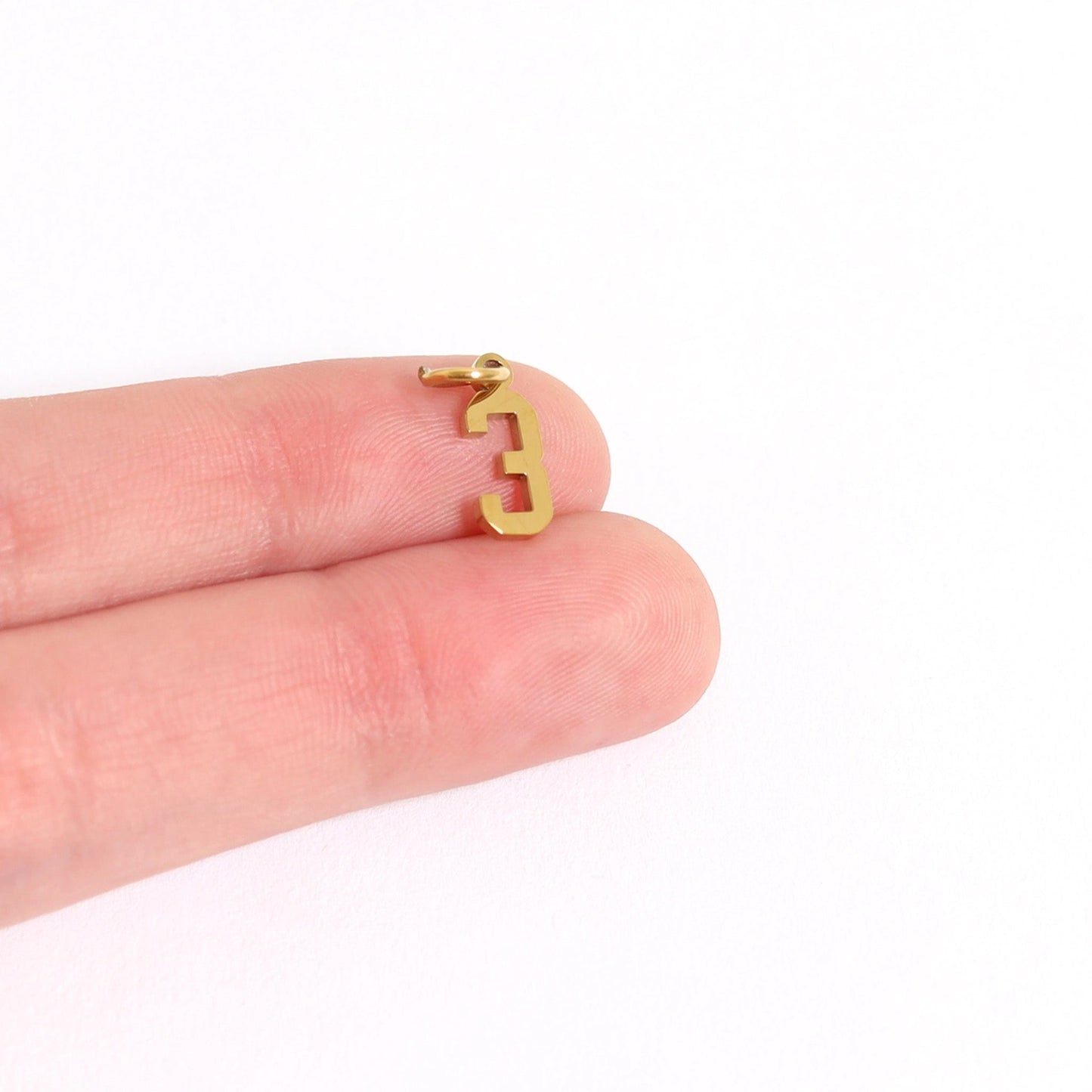18K Gold Pvd Stainless Steel Dainty Number Charm Necklace