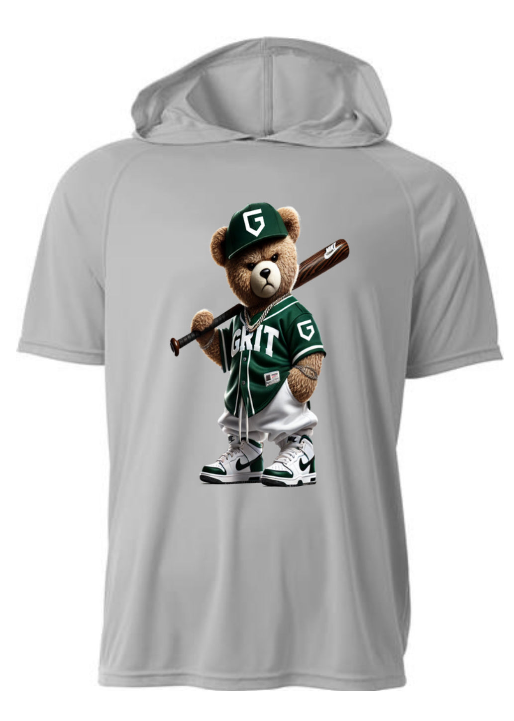 Grit bear hooded short sleeve dri fit