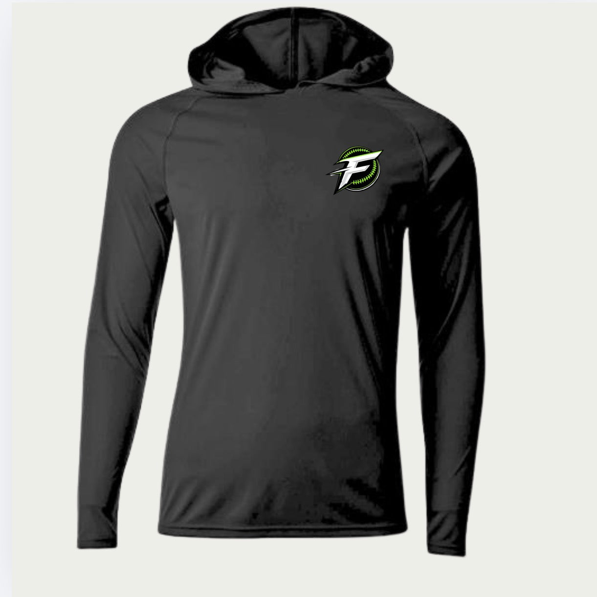 Black hooded long sleeve dri fit