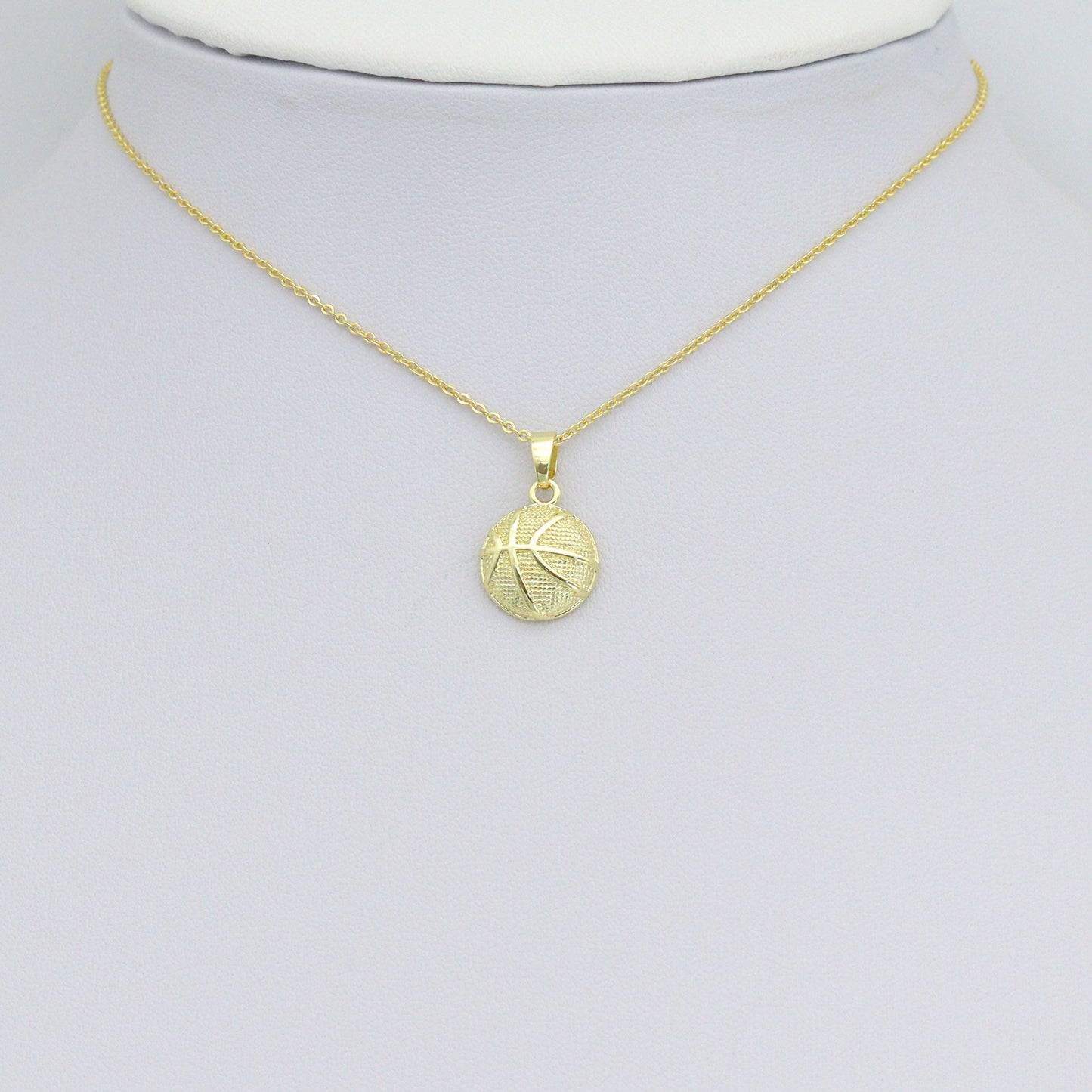 Gold Basketball Charm Pendant,Sku#LX852