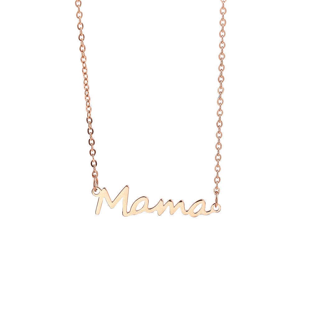 Mama Gold Plated Stainless Steel Charm Necklace - FGS