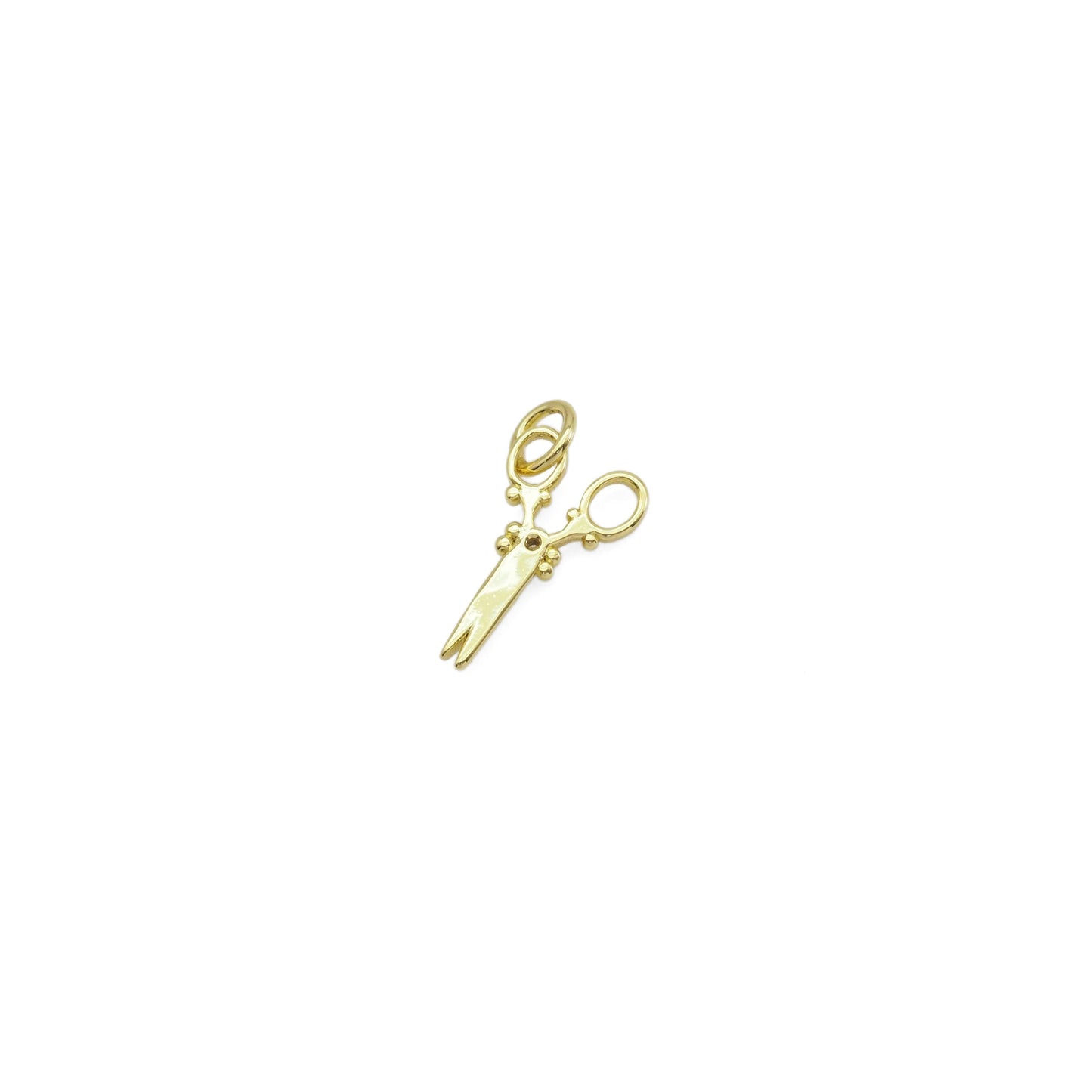 CZ Gold Scissor Charm