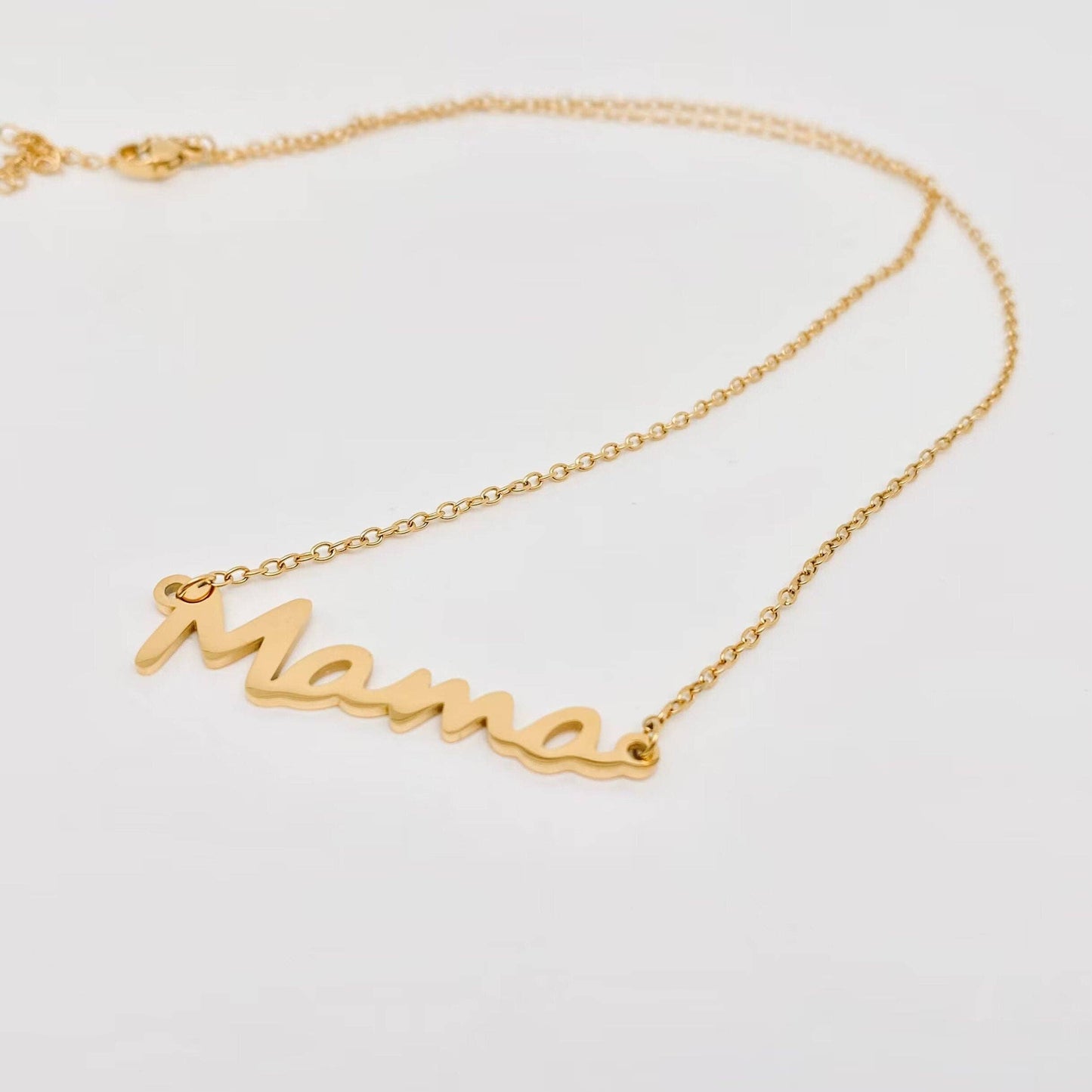 Mama Gold Plated Stainless Steel Charm Necklace - FGS