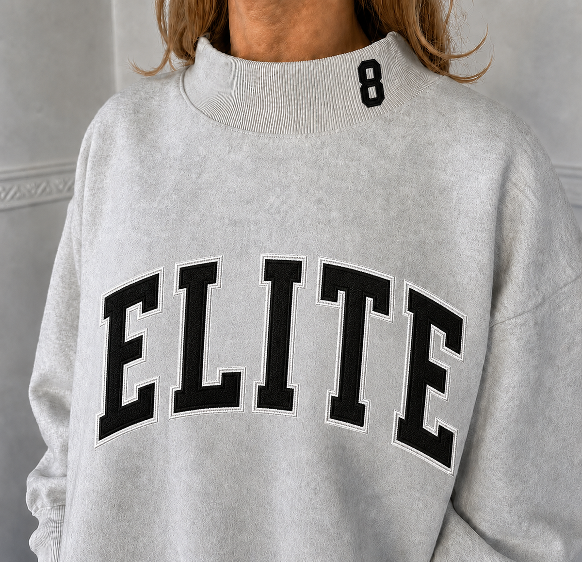 Elite embroidered mockneck
