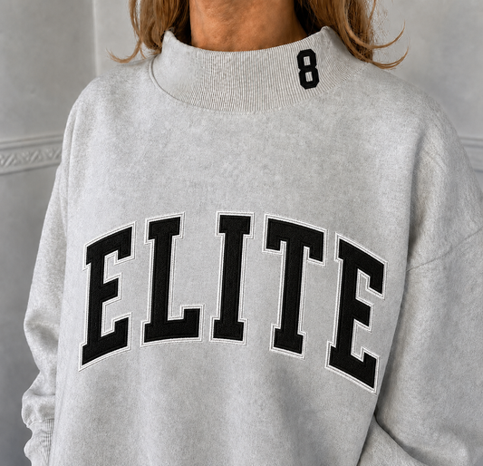 Elite embroidered mockneck