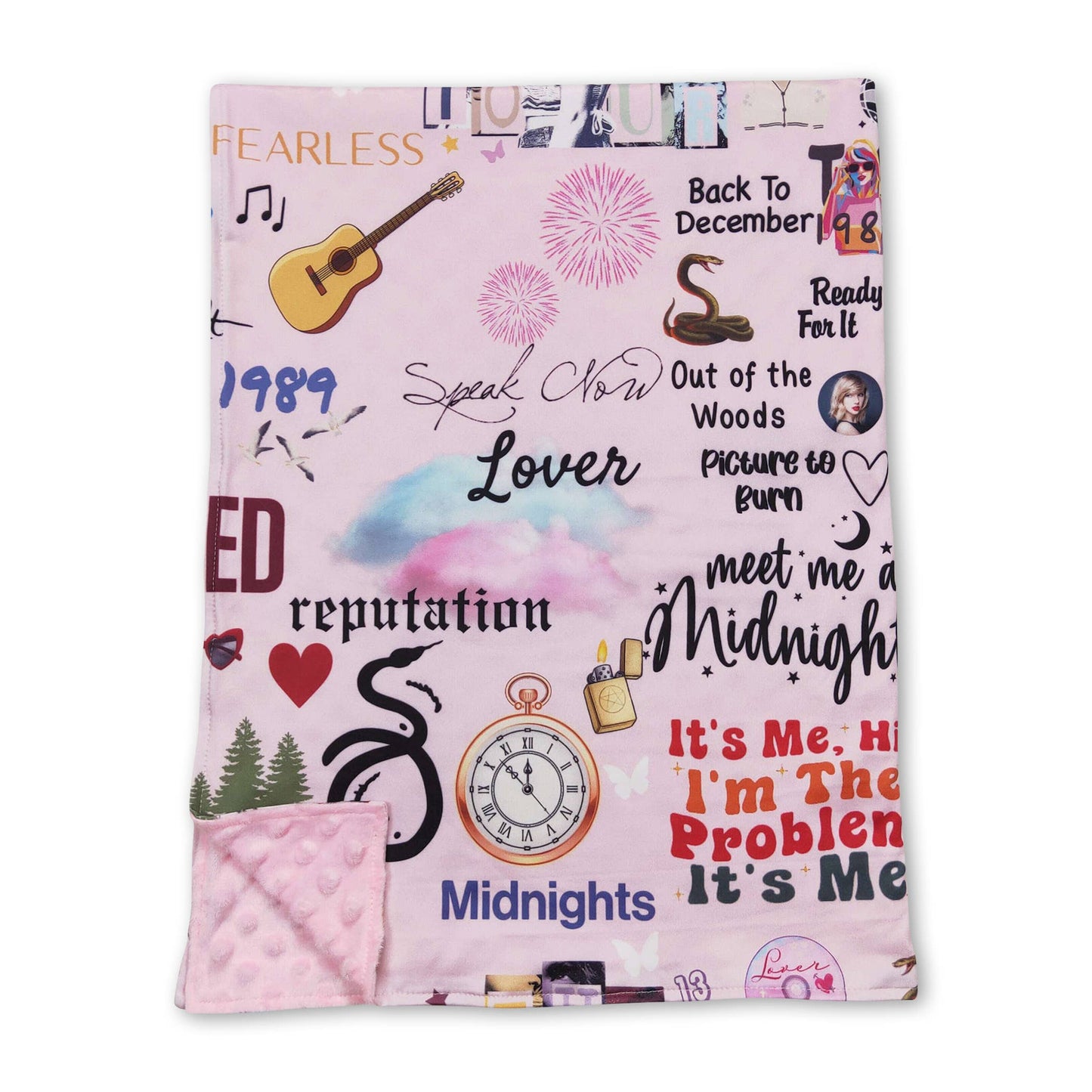 Pink guitar singer kids blankets