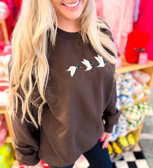 Mallard Duck Embroidered Crewneck | Hunting Sweatshirt