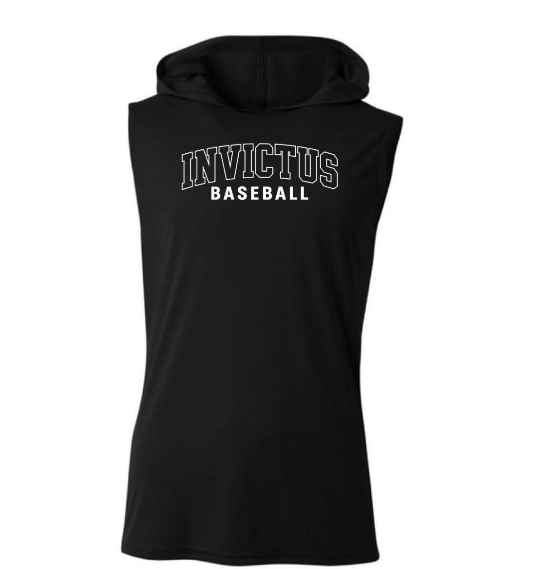 Black Sleeveless Hooded Top