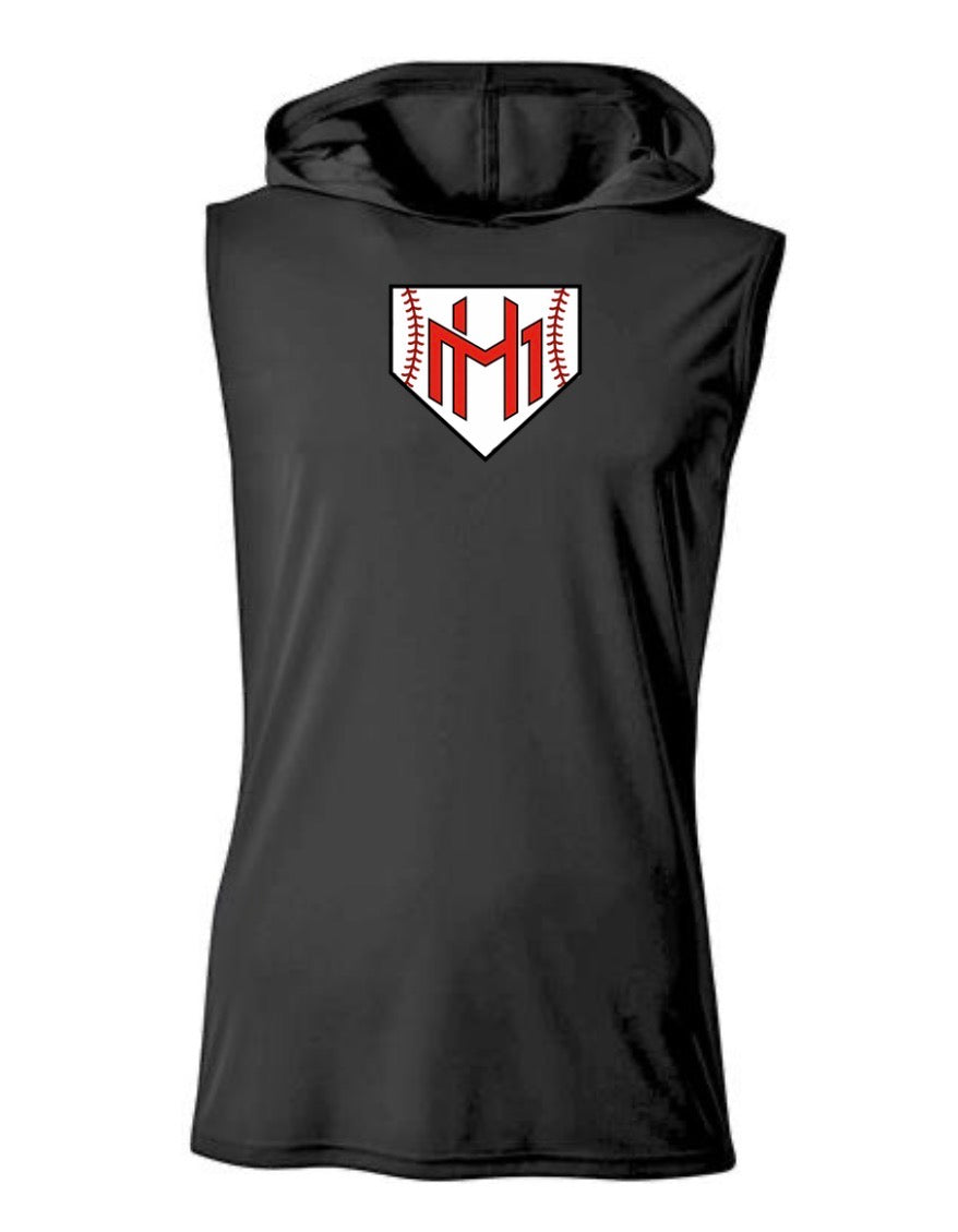Sleeveless hooded top