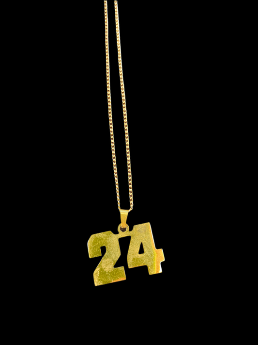 Gold number necklace