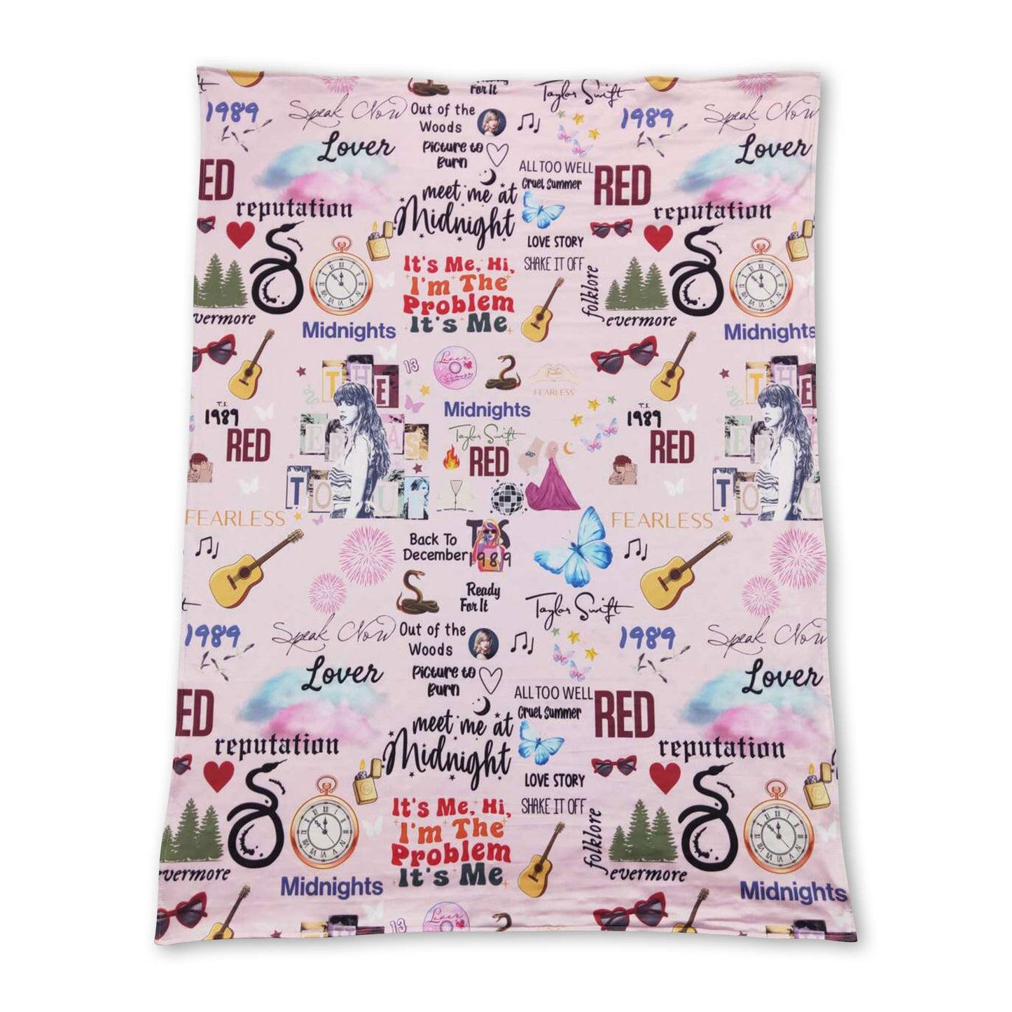 Pink guitar singer kids blankets