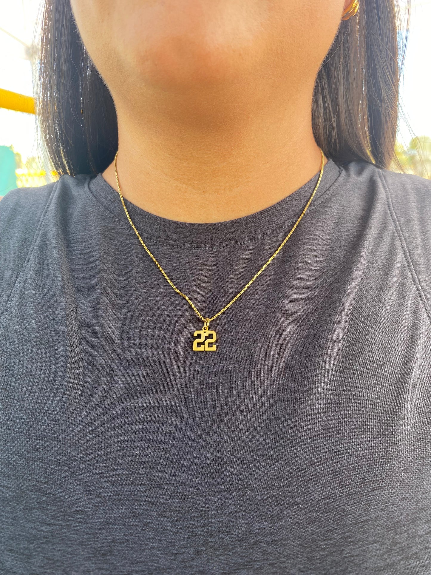 Dainty Gold Necklace with Number