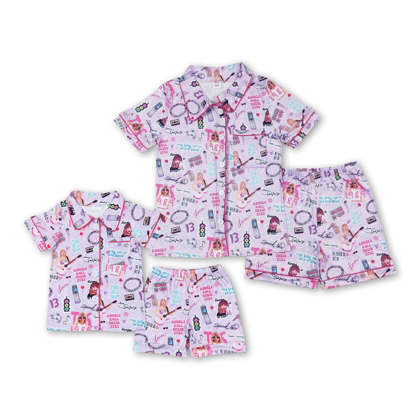 Mommy and me singer button down sleepwear set