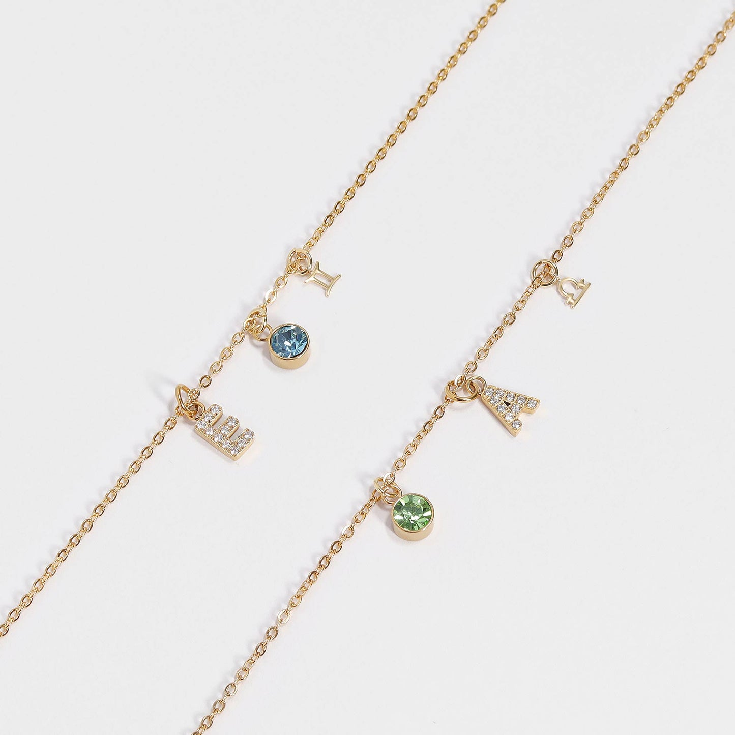 18K Gold PVD Cubic Zirconia Birthstone Charm