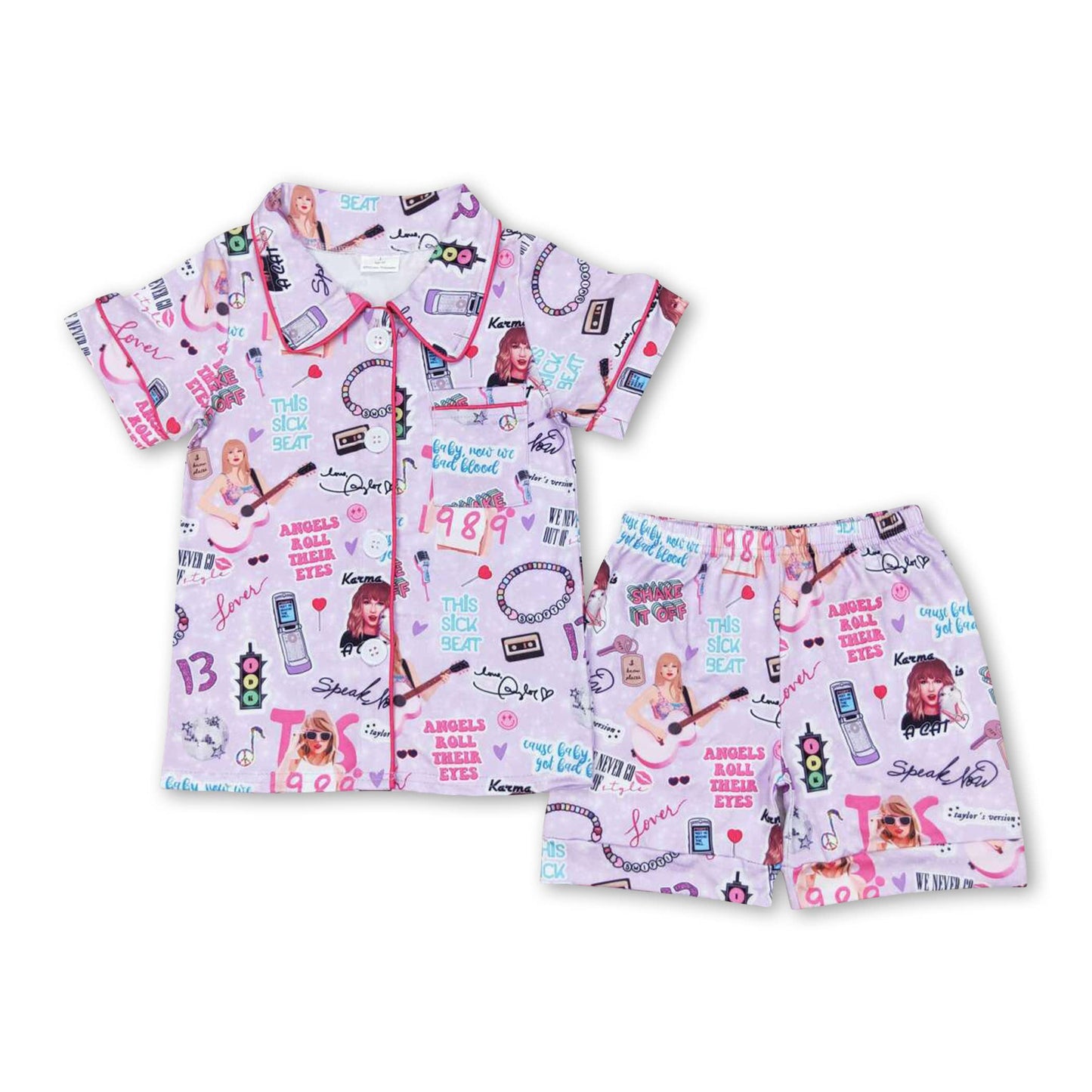 Mommy and me singer button down sleepwear set