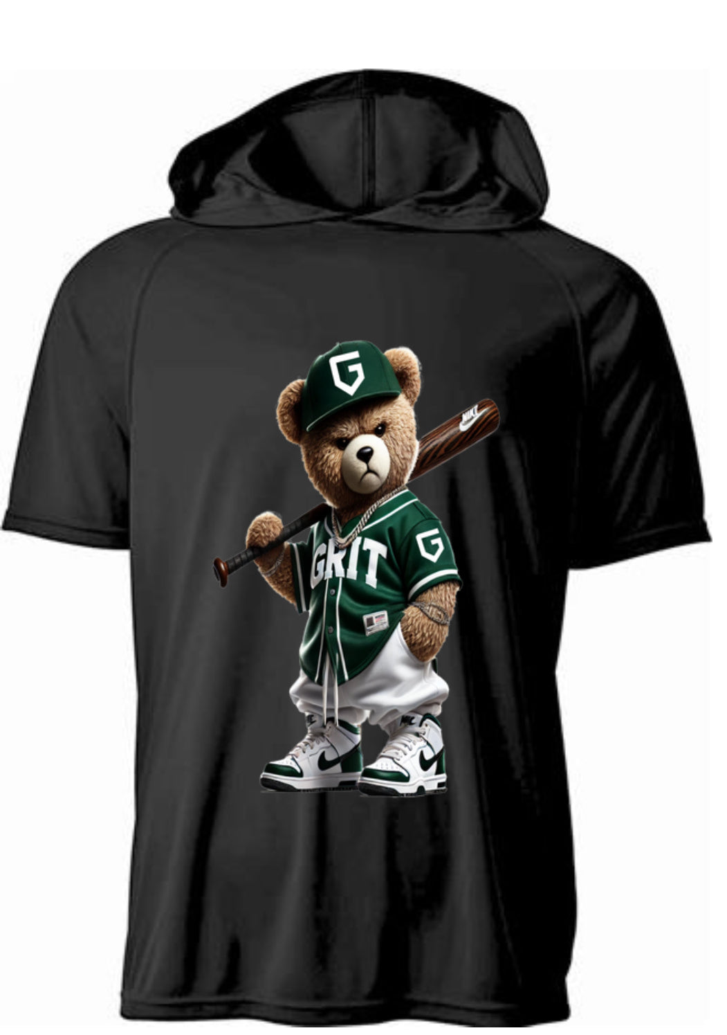 Grit bear hooded short sleeve dri fit