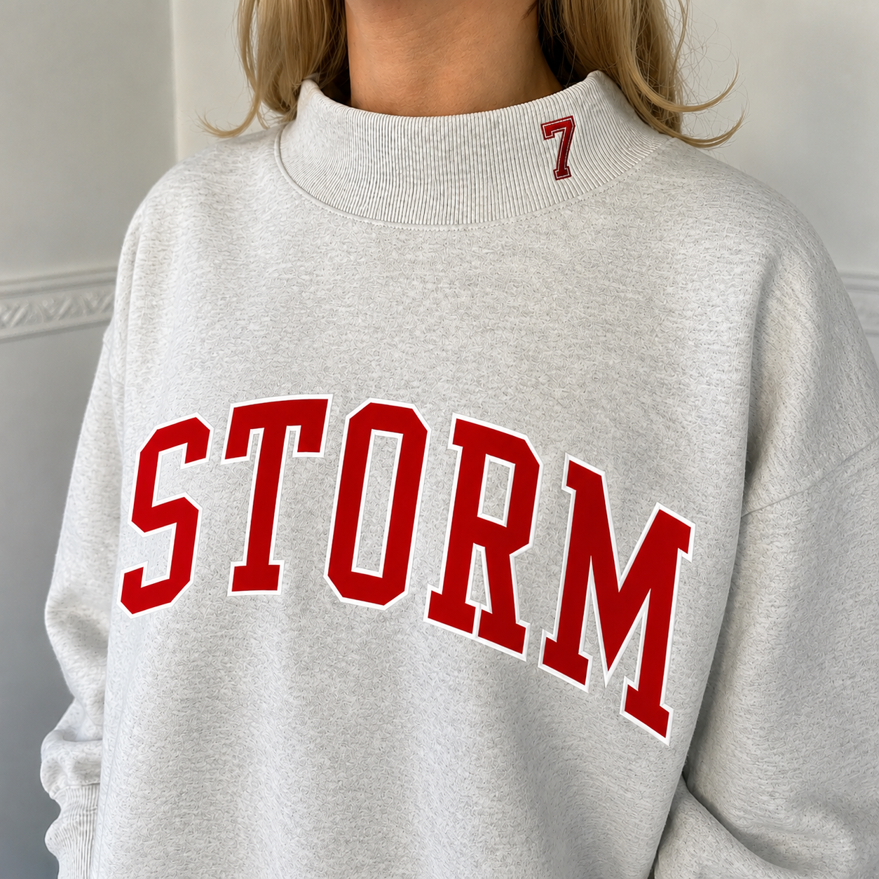 Embroidered Storm Mock neck