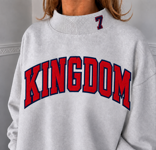 Kingdom embroidered mockneck