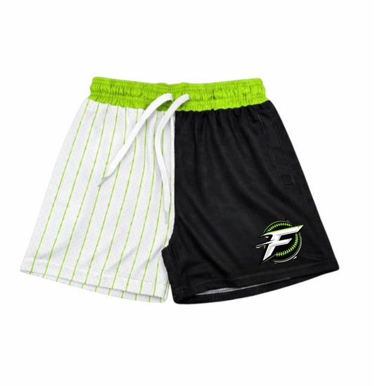 Green pinstripe shorts
