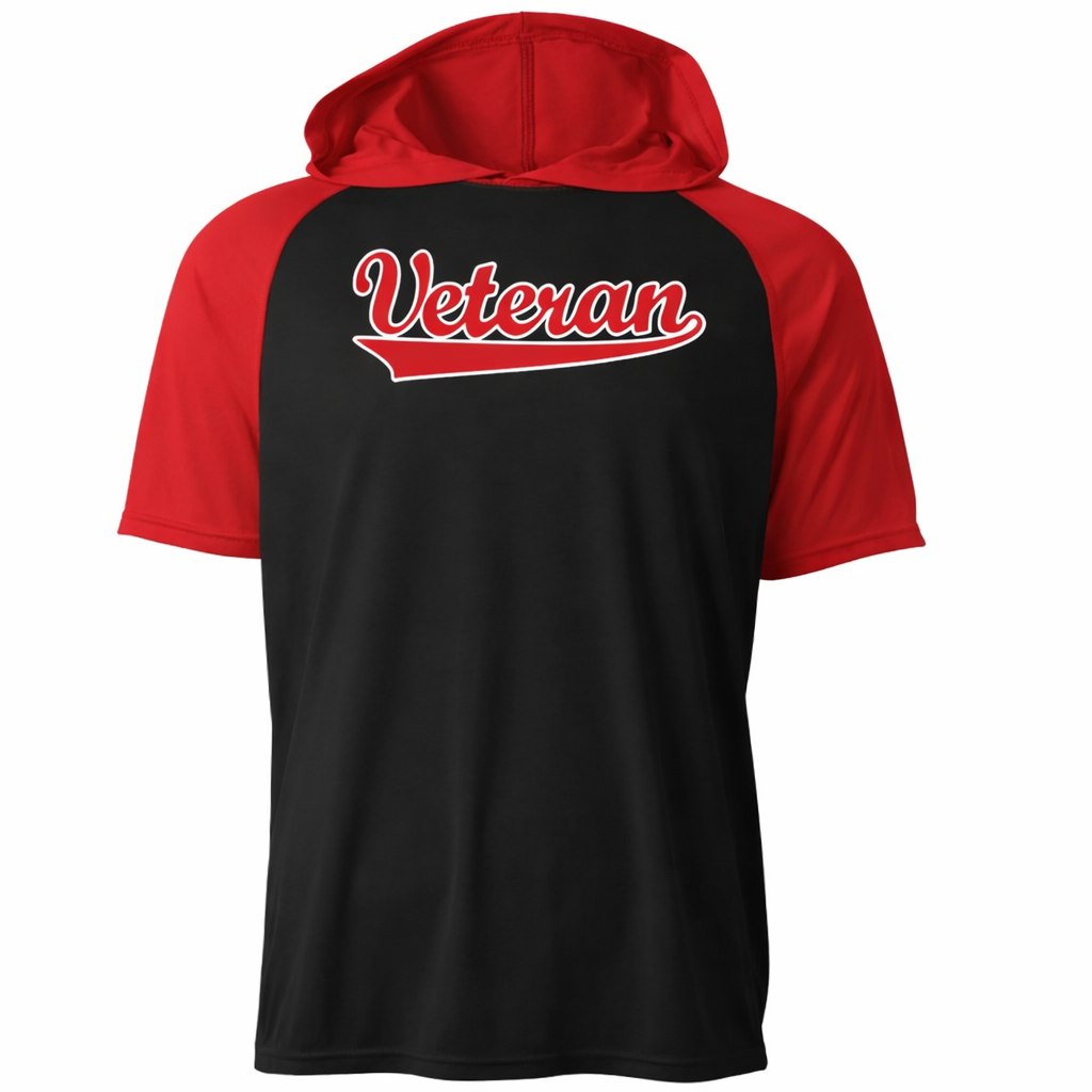 Black/Red hooded top