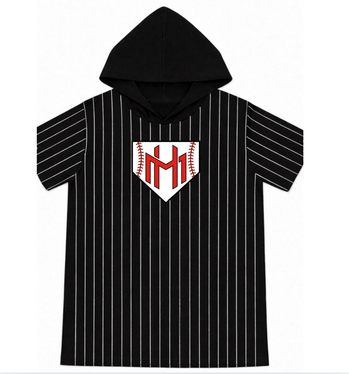 Pinstripe hooded top