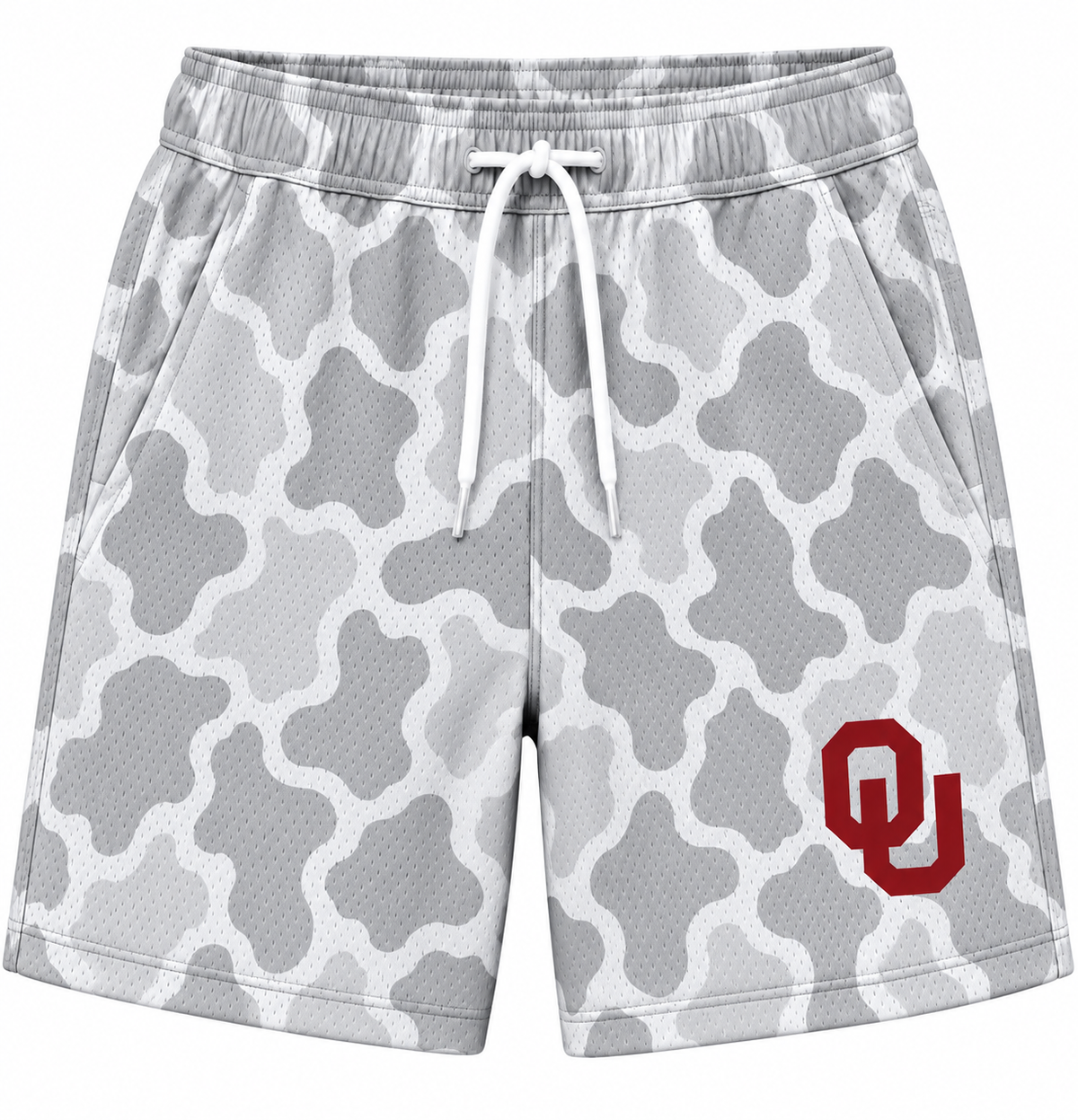 Camo OU logo shorts