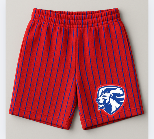 Moore Red Pinstripe Shorts