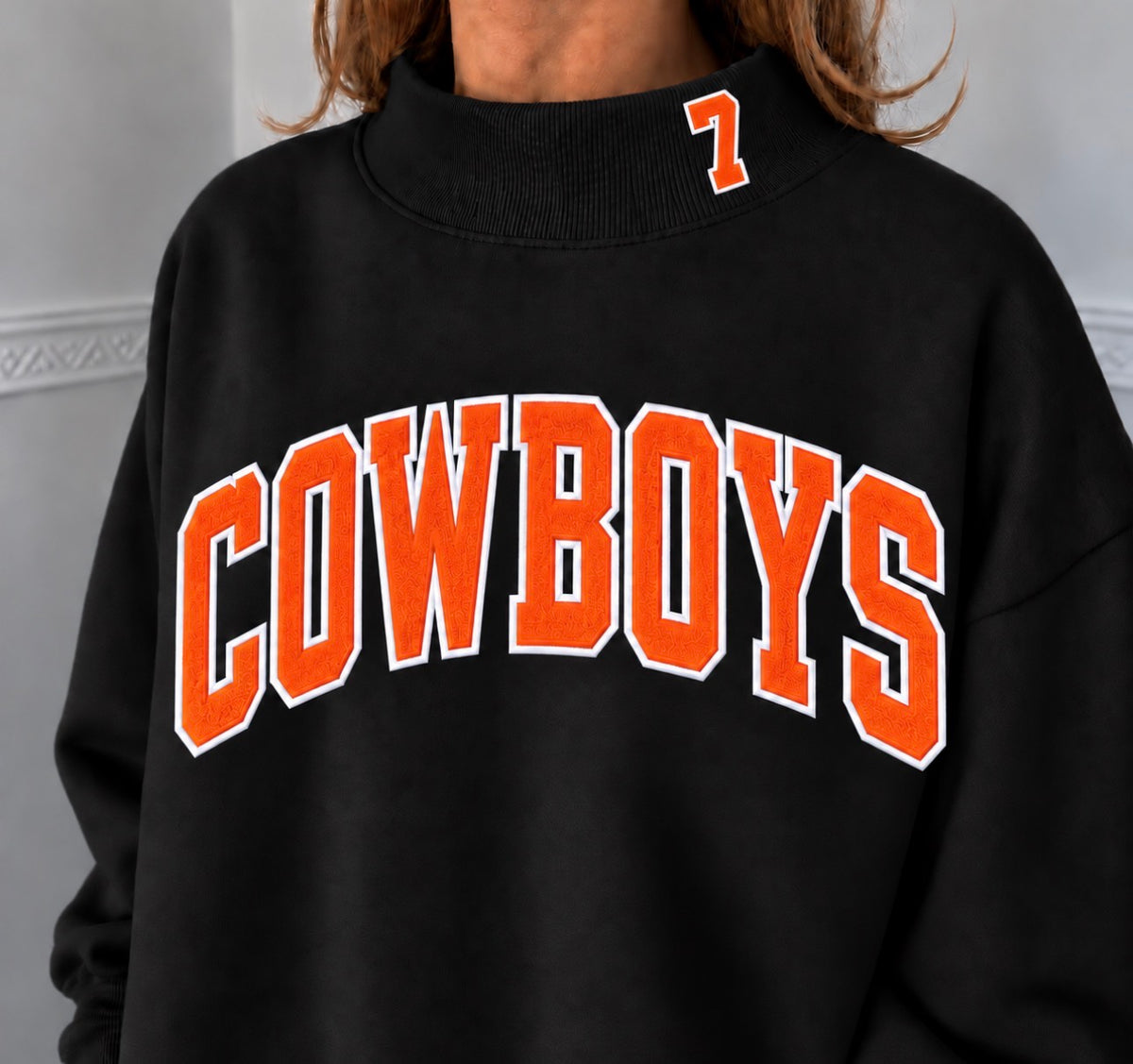 Cowboys embroidered mockneck
