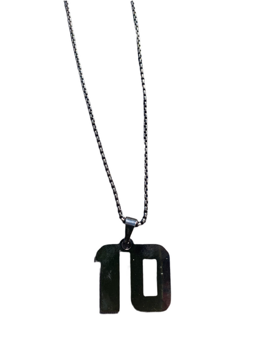 Black number necklace