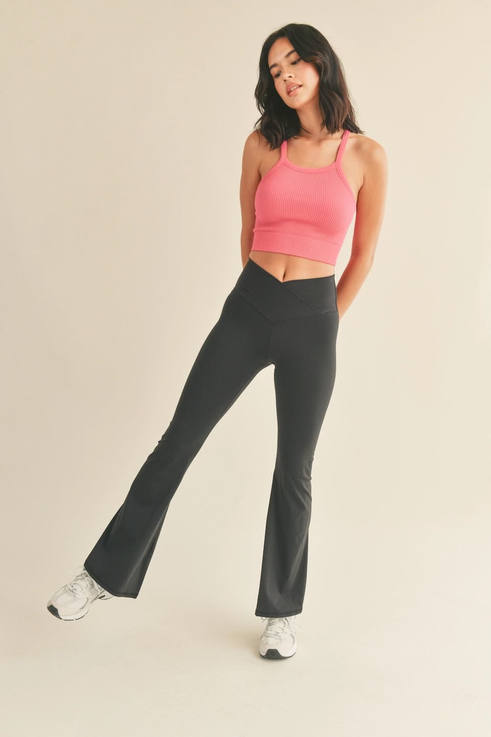 High Waist Crossover Flare Legging