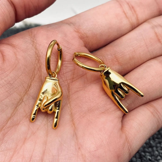 18k Gold Plated Horns Down Earrings