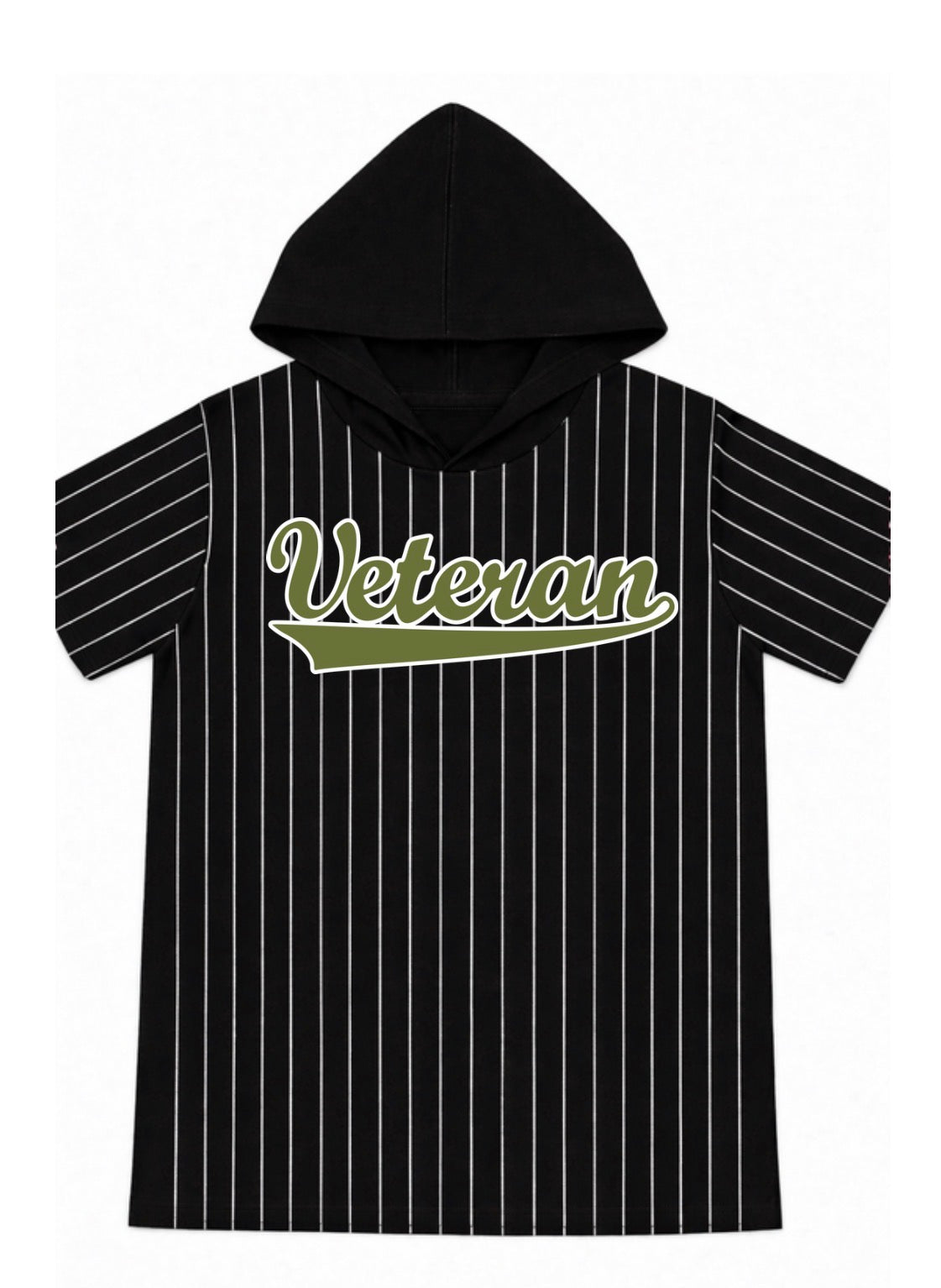 Pinstripe hooded top