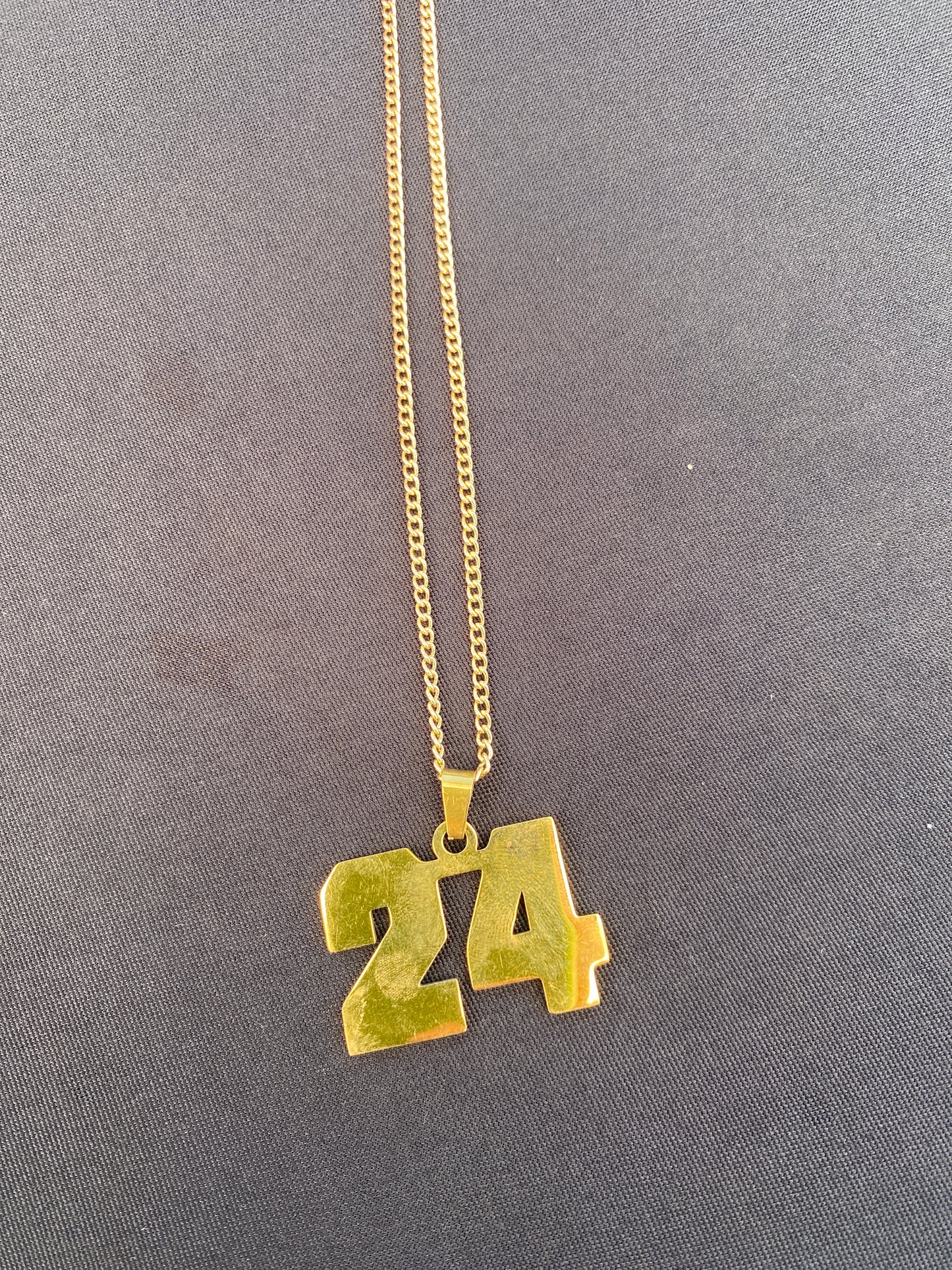 Gold number necklace