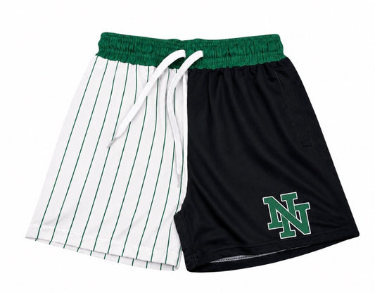 Two toned pinstripe shorts