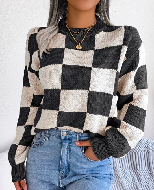 Black checkered sweater