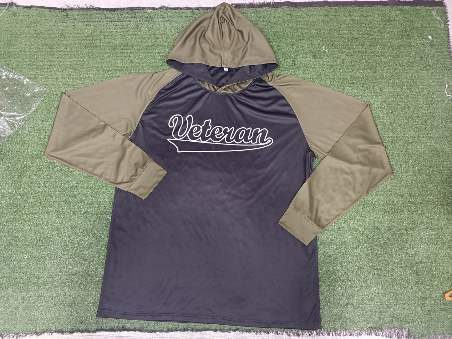 Veteran long sleeve hooded shirt