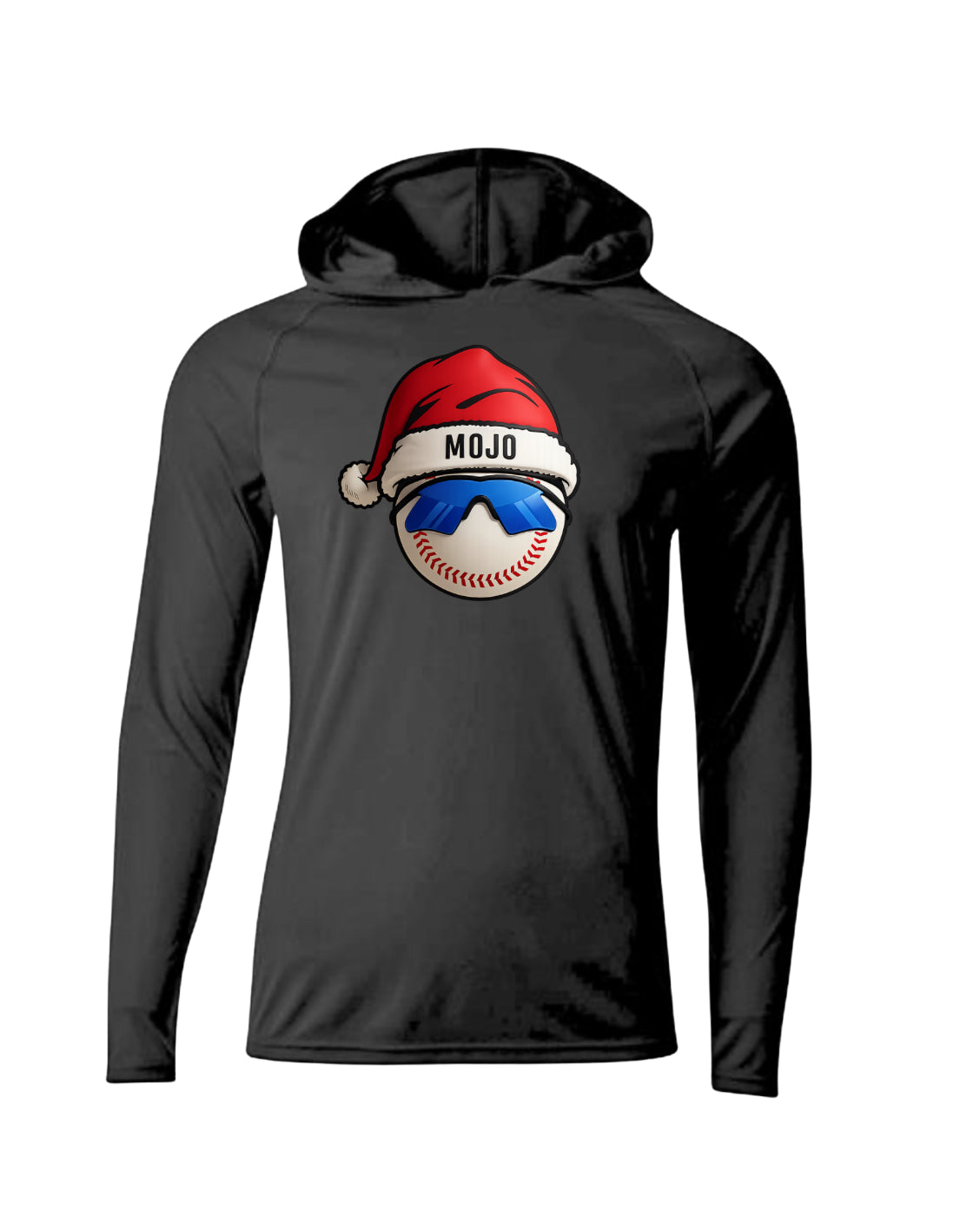 Mojo baseball long sleeve hooded shirt *we suggest sizing down one size*