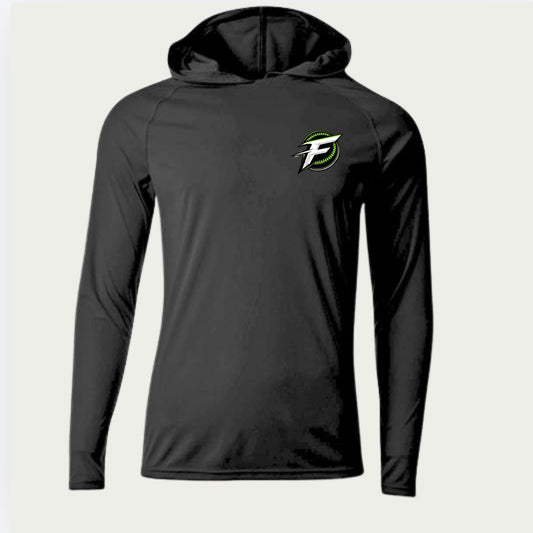 Black hooded long sleeve dri fit