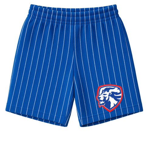 Moore blue pinstripe shorts