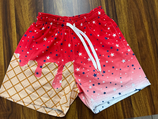 Red star shorts