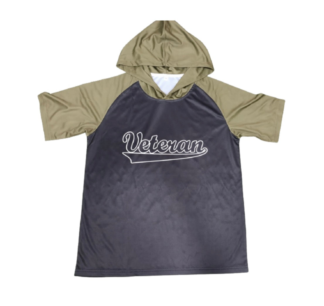 Black/Green hooded top