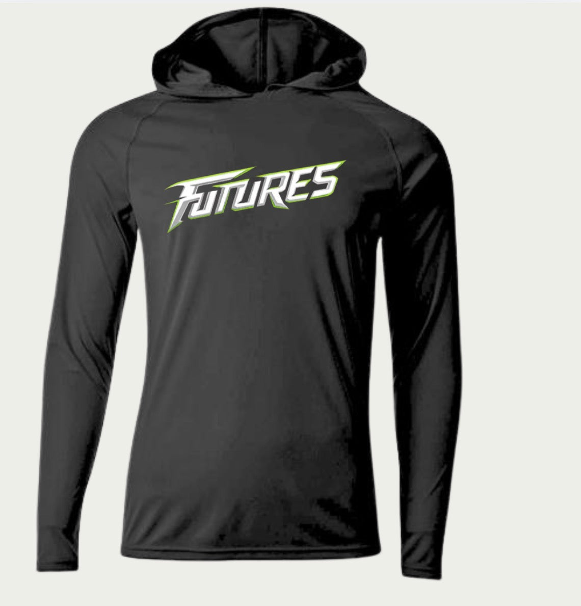 Black hooded long sleeve dri fit