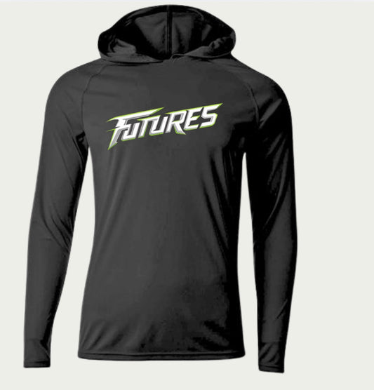 Black hooded long sleeve dri fit