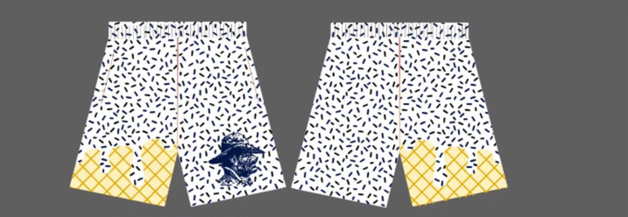 White Ice Cream Shorts