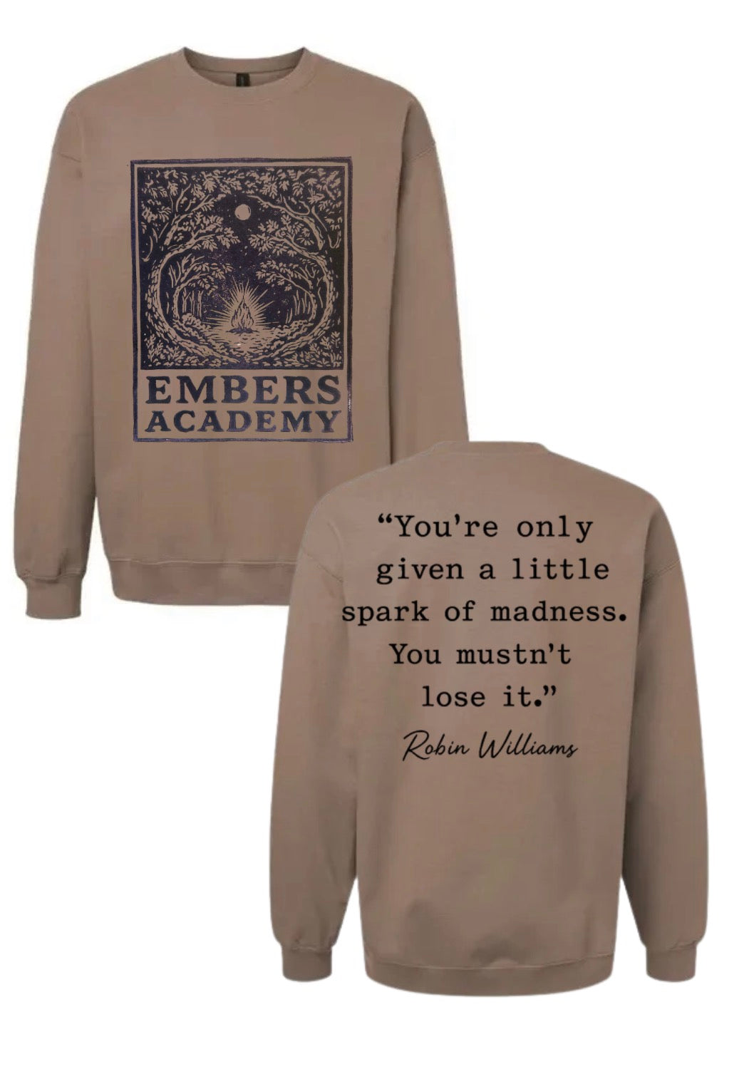 Adult sweatshirt QUOTE (brown Savana) (Copy)