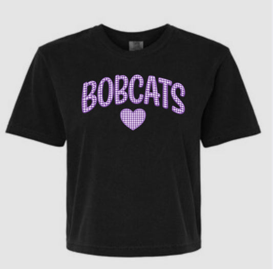 Bobcats Gingham CC Crop Shirt