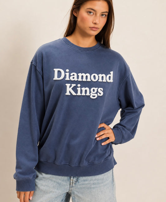 Kings Baseball puff print Sweatshirt
